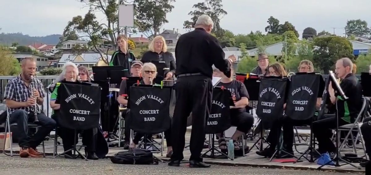 The Huon Valley Concert band playing at the Huonville Esplanade